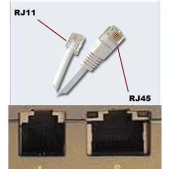 Telefonski kabel 4 žile, RJ11 moški - RJ45 moški, 3 m, raven, črn, za ADSL modem, ekonomičen