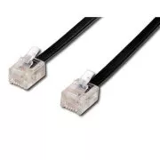 Telefonski kabel 4 žile, RJ11 moški - RJ11 moški, 3 m, črn, za ADSL modem, varčen