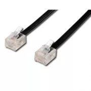 Telefonski kabel 4 žile, RJ11 moški - RJ11 moški, 15 m, črn, za ADSL modem, varčen