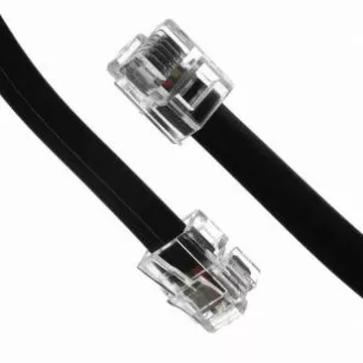 Telefonski kabel 4 žile, RJ11 moški - RJ11 moški, 15 m, črn, za ADSL modem, varčen