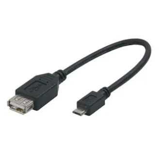 Logotip Kabel USB (2.0), microUSB moški - USB A ženski, 0,2 m, OTG, črn, SELL Logotip Kabel USB (2.0), microUSB moški - USB A ženski, 0,2 m, OTG, črn, SELL