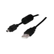 Logotip Kabel USB (2.0), USB A moški - 4-pinski moški, 1,8 m, črn, blister, FUJI