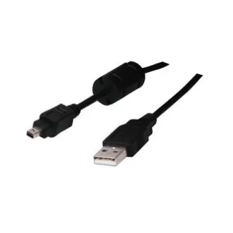 Logotip Kabel USB (2.0), USB A moški - 4-pinski moški, 1,8 m, črn, blister, FUJI