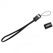 Logotip Kabel USB (2.0), USB A moški - miniUSB moški, 0,3 m, črn, zanka za fotoaparat, PRODAJA