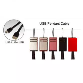 Logotip Kabel USB (2.0), USB A moški - miniUSB moški, 0,3 m, črn, zanka za fotoaparat, PRODAJA