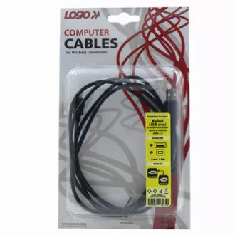 Logo Kabel USB (2.0), USB A moški - miniUSB moški, 1,8 m, črn, blister
