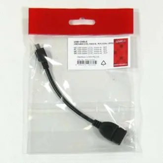 Logotip Kabel USB (2.0), microUSB moški - USB A ženski, 0,15 m, OTG, črn, IZPREDAJ Logotip Kabel USB (2.0), microUSB moški - USB A ženski, 0,15 m, OTG, črn, IZPREDAJ