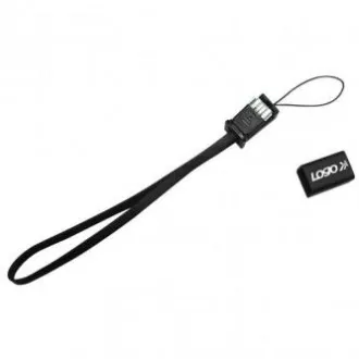 Logotip Kabel USB (2.0), USB A moški - microUSB moški, 0,3 m, črn, zanka za fotoaparat/MP3 predvajalnik, PRODAJA