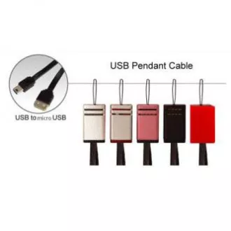 Logotip Kabel USB (2.0), USB A moški - microUSB moški, 0,3 m, črn, zanka za fotoaparat/MP3 predvajalnik, PRODAJA