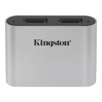 Kingstonov čitalnik pomnilniških kartic USB (3.2), Workflow Dual-Slot microSDHC/SDXC UHS-II, micro SD, zunanji, srebrn