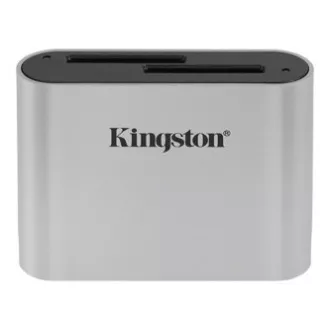 Kingstonov čitalnik pomnilniških kartic USB (3.2), Workflow dvoslojni čitalnik kartic SDHC/SDXC UHS-II, SD, zunanji, srebrn