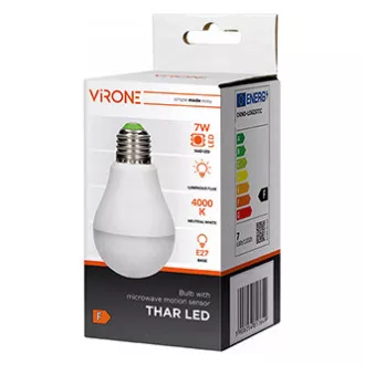 LED žarnica Virone E27, 220-240V, 7W, 825lm, 4000k, nevtralno bela, 25000h, s senzorjem gibanja