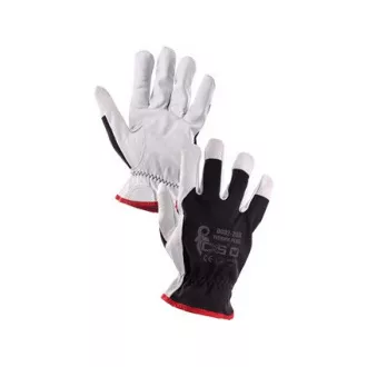 Kombinirane rokavice TECHNIK PLUS, črno-bele, velikost
