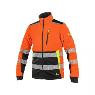 Jakna CXS BENSON, opozorilna, softshell, oranžno-črna, velikost 4,5 mm, w/r. S