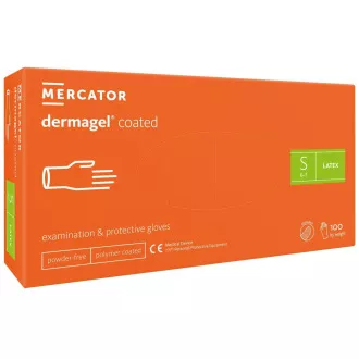 DERMAGEL COATED - rokavice za telo brez lateksa v prahu, notranji sloj polimer, 100 kosov