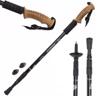 Treking palice za nordijsko hojo z ergonomskim ročajem iz plute, 135 cm, 2 kosa