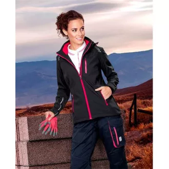 Ženska softshell jakna ARDON®FLORET črna z roza zadrgami | H6307/ Ženska softshell jakna ARDON®FLORET črna z roza zadrgami | H6307/