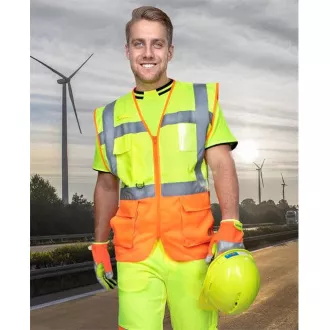 Mrežast telovnik ARDON®SIGNAL rumeno-oranžne barve | H5928/5XL
