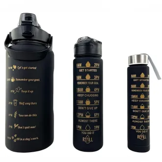 Motivacijska športna steklenica 3v1, 2000 ml   900 ml   300 ml