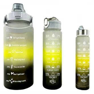 Motivacijska športna steklenica 3v1, 2000 ml   900 ml   300 ml