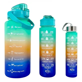 Motivacijska športna steklenica 3v1, 2000 ml   900 ml   300 ml