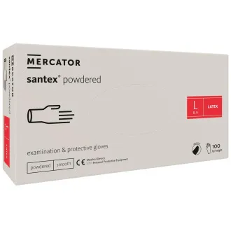 SANTEX POWDERED - rokavice za telo iz lateksa v prahu, 100 kosov