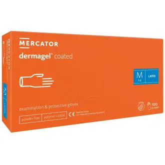 DERMAGEL COATED - rokavice za telo brez lateksa v prahu, notranji sloj polimer, 100 kosov DERMAGEL COATED - rokavice za telo brez lateksa v prahu, notranji sloj polimer, 100 kosov