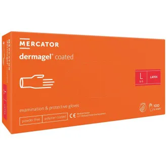 DERMAGEL COATED - rokavice za telo brez lateksa v prahu, notranji sloj polimer, 100 kosov DERMAGEL COATED - rokavice za telo brez lateksa v prahu, notranji sloj polimer, 100 kosov