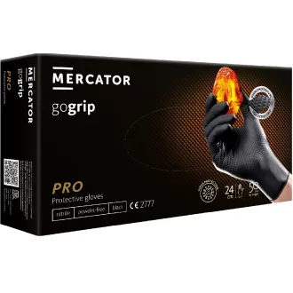 MERCATOR® GOGRIP - Nitrilne rokavice, brez prahu, 50 kosov, črne