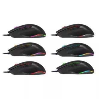 Žična miška Defender Wolverine GM-700L RGB, črna, 12800DPI