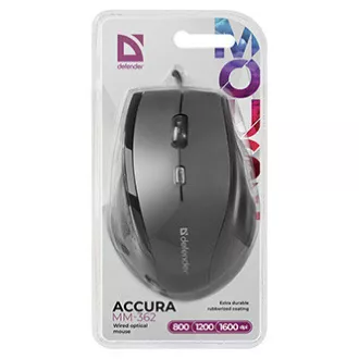 Žična miška, Defender Accura MM-362, črna, optična, 1600DPI, PRODAJA