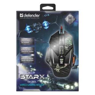 Defender sTarx GM-390L Žična miška, črna, 3200DPI