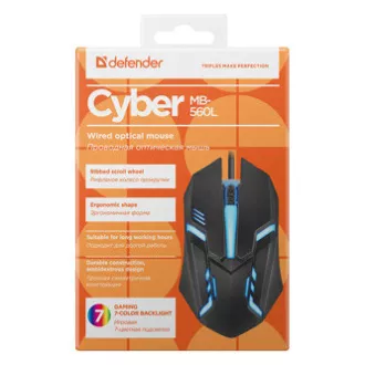 Defender Cyber MB-560L Žična miška, črna, 1200DPI