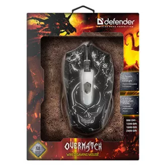Žična miška, Defender Overmatch GM-069, črna, optična, 2400DPI, PRODAJA