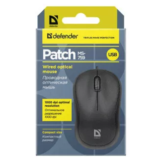 Defender Patch MS-759 Žična miška, črna, 1000DPI