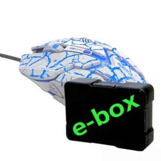 E-blue Auroza Gaming Mouse žična, bela, 4000DPI, e-box