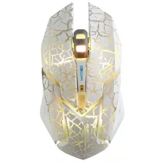 E-blue Auroza Gaming Mouse žična, bela, 4000DPI, e-box
