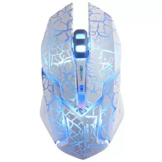 E-blue Auroza Gaming Mouse žična, bela, 4000DPI, e-box