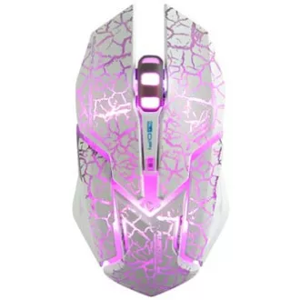 E-blue Auroza Gaming Mouse žična, bela, 4000DPI, e-box