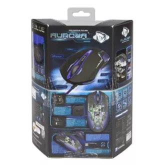 E-blue Auroza žična miška, črna, 3500DPI