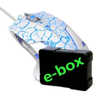 E-blue Mazer Pro miška žična, belo-modra, 2500DPI, e-box