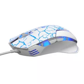 E-blue Mazer Pro miška žična, belo-modra, 2500DPI, e-box