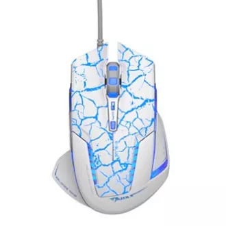 E-blue Mazer Pro miška žična, belo-modra, 2500DPI, e-box