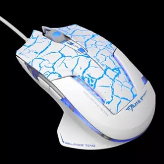 E-blue Mazer Pro miška žična, belo-modra, 2500DPI, e-box