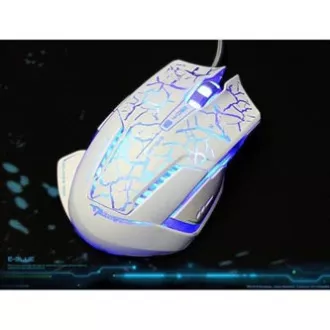 E-blue Mazer Pro miška žična, belo-modra, 2500DPI, e-box