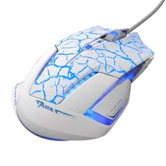 E-blue Mazer Pro miška žična, belo-modra, 2500DPI