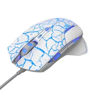 E-blue Mazer Pro miška žična, belo-modra, 2500DPI