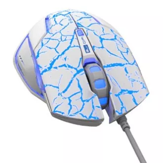 E-blue Mazer Pro miška žična, belo-modra, 2500DPI