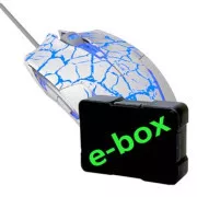 E-blue Cobra žična miška, belo-modra, 2500DPI, e-box