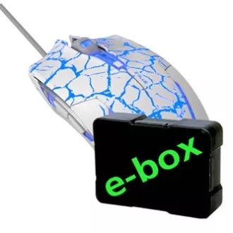 E-blue Cobra žična miška, belo-modra, 2500DPI, e-box